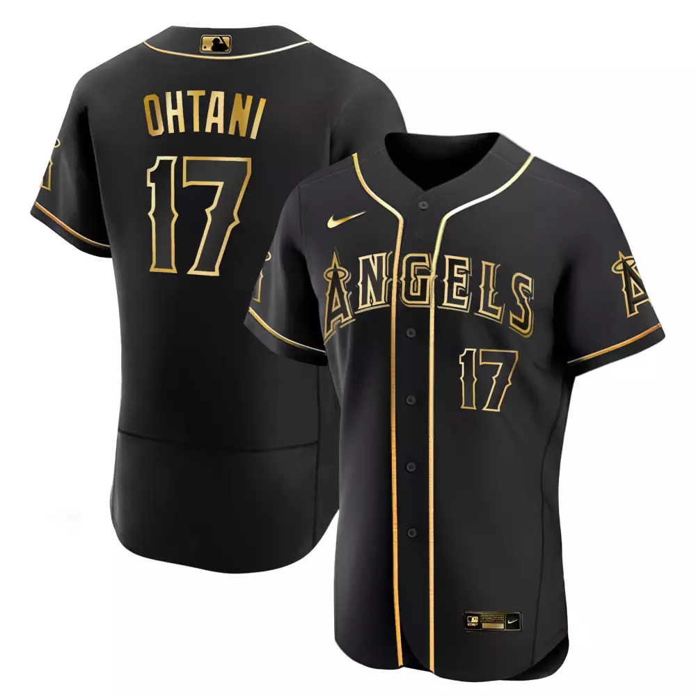 Flex Black Shohei Ohtani Los Angeles Angels Jersey | White Gold Style | Stitched Fan Gear | For Men, Women & Youth