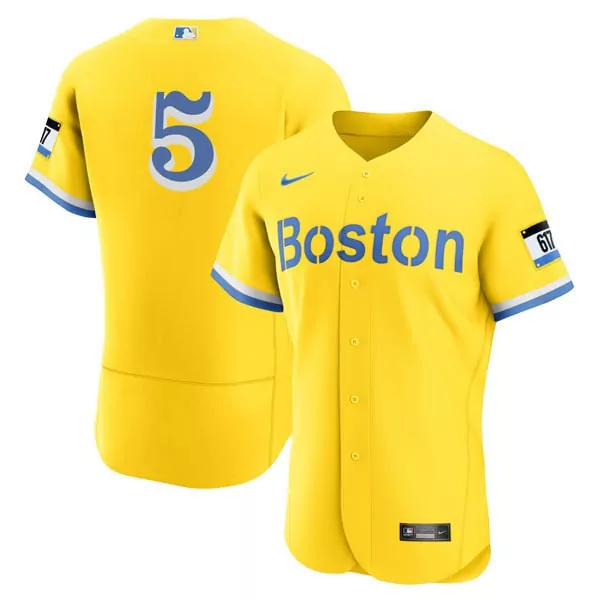 Enrique Hernandez Boston Red Sox City Connect Yellow Flex Jersey | All Stitched Women's Fan Gear | For Men, Women & Youth