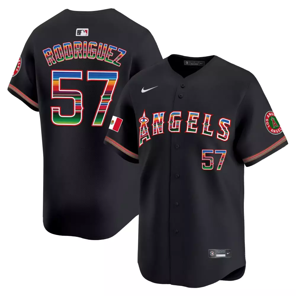 Francisco Rodriguez Black Men's Los Angeles Angels Mexico Vapor Premier Limited Jersey | All Stitched | Game Day Outfit | For Men, Women & Youth
