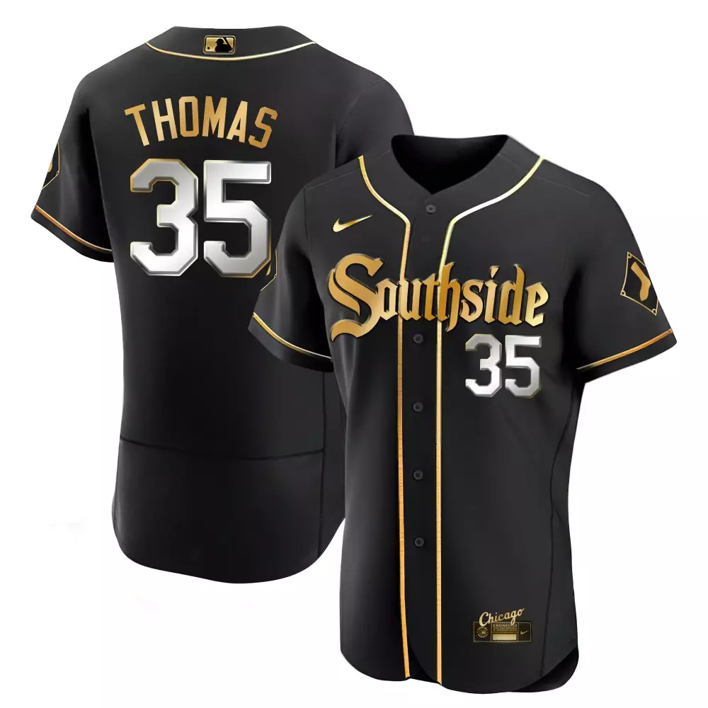 Frank Thomas Black Limited Men's Chicago White Sox Flex Base Jersey Collection | All Stitched | Fan Gear for MLB Fans | For Men, Women & Youth