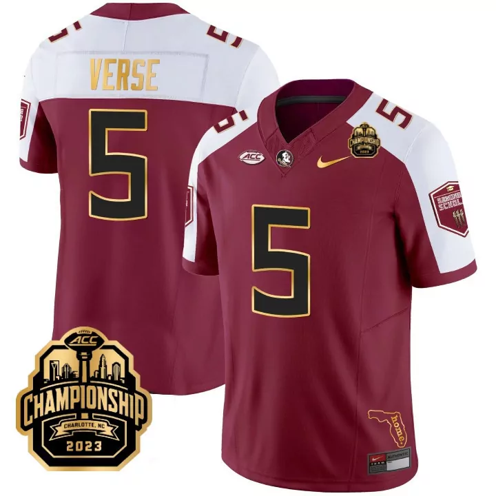 Jared Verse Garnet Alternate Men's Florida State Seminoles Jersey | ACC Champions Patch | Limited Edition Fan Gear | For Men, Women & Youth