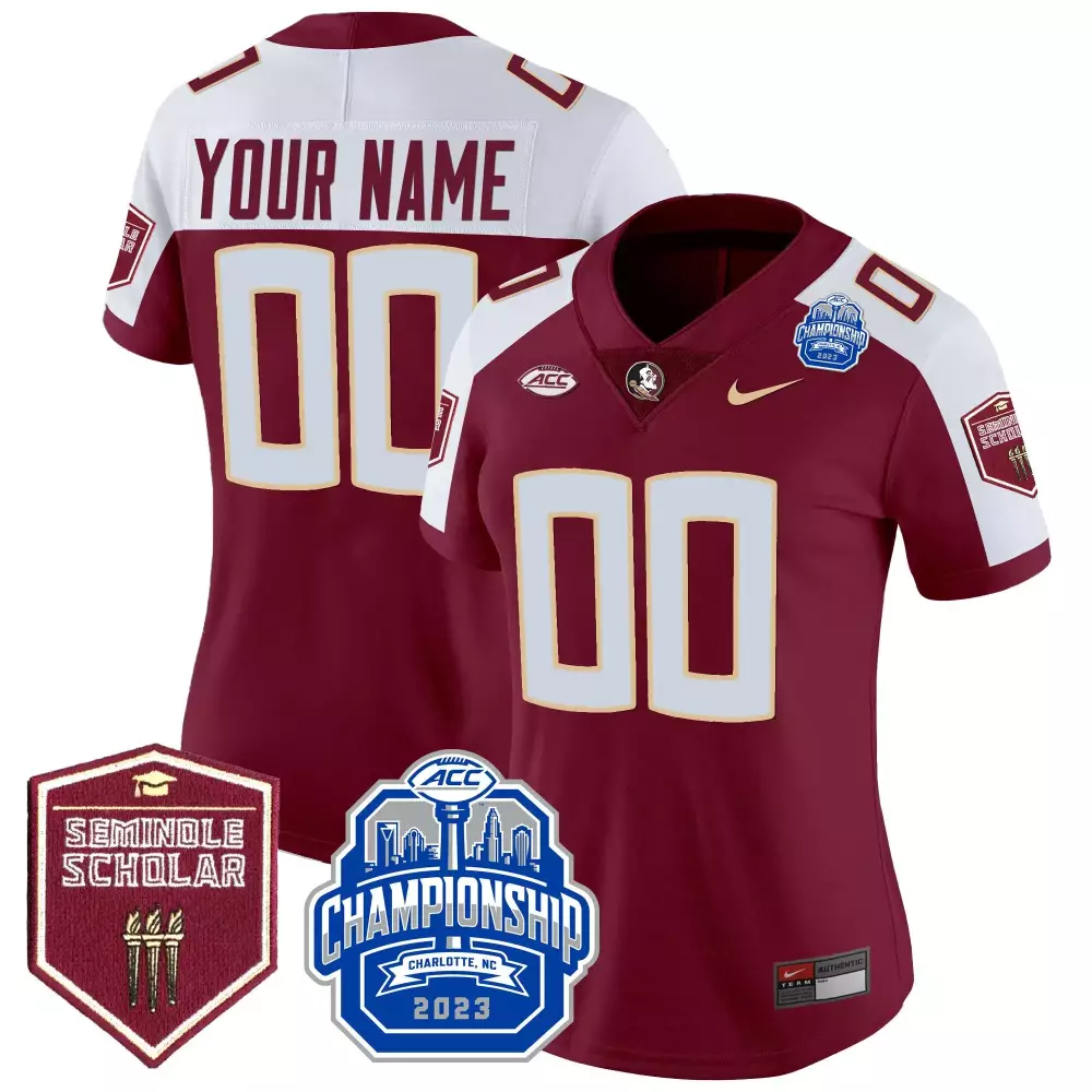 Florida State Seminoles Garnet Alternate Women's Jersey | 2023 ACC Championship Patch | Custom Vapor Fan Gear | For Men, Women & Youth