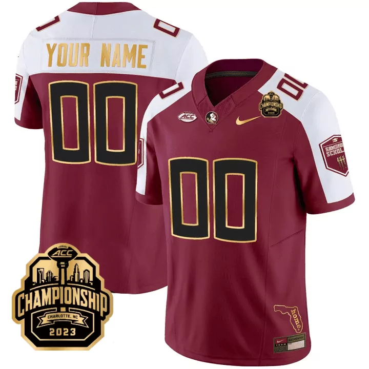 Florida State Seminoles Garnet Alternate Youth Jersey | ACC Champions Patch | Gold Vapor Custom Fan Gear | For Men, Women & Youth