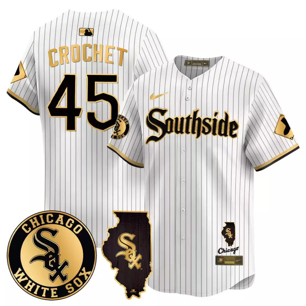 Garrett Crochet White Gold 2024 City Connect Jersey | Stitched Chicago White Sox Limited Edition | For Men, Women & Youth