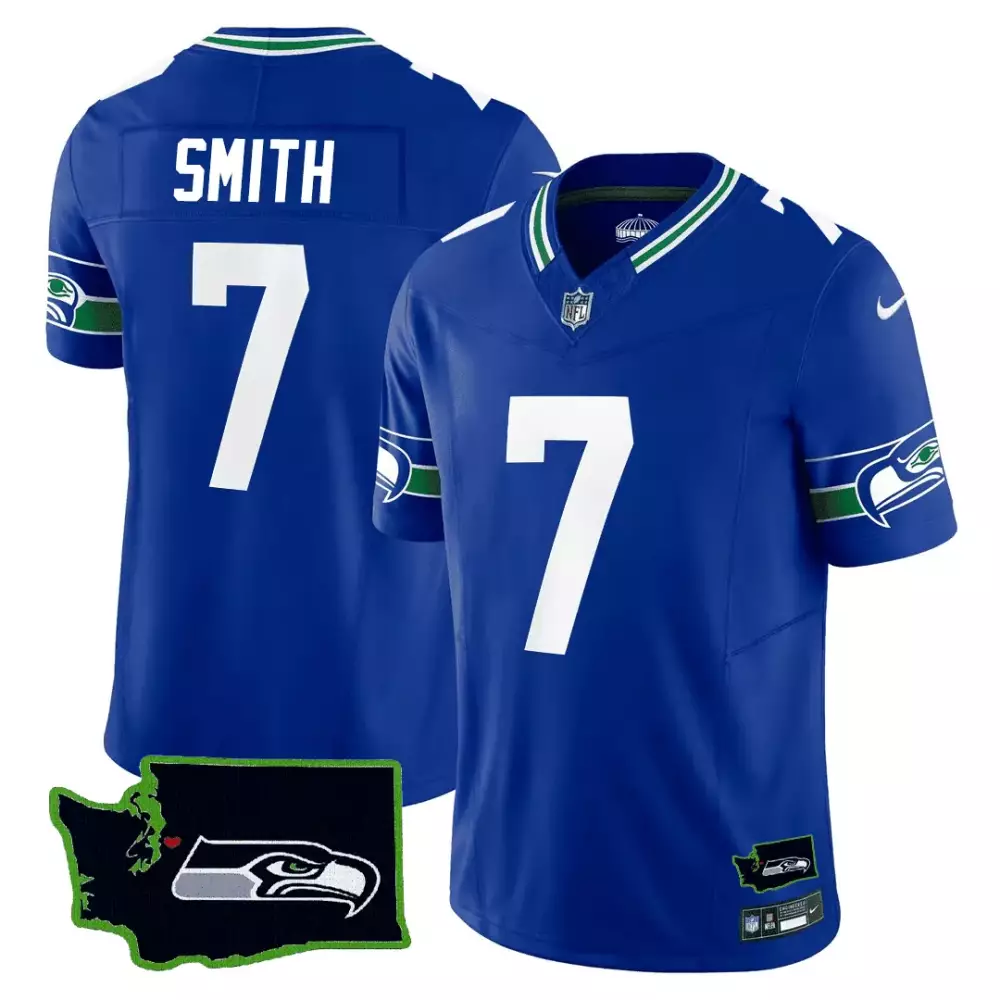 Geno Smith Seattle Seahawks Washington Patch Throwback Jersey | All Stitched | For Men, Women & Youth