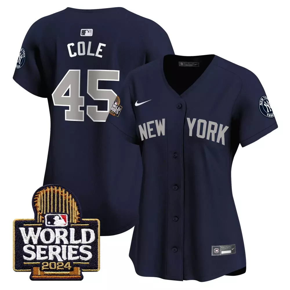 Gerrit Cole Yankees 2024 World Series Vapor Premier Jersey | Limited Edition Stitched Fan Gear | For Women, Men & Youth