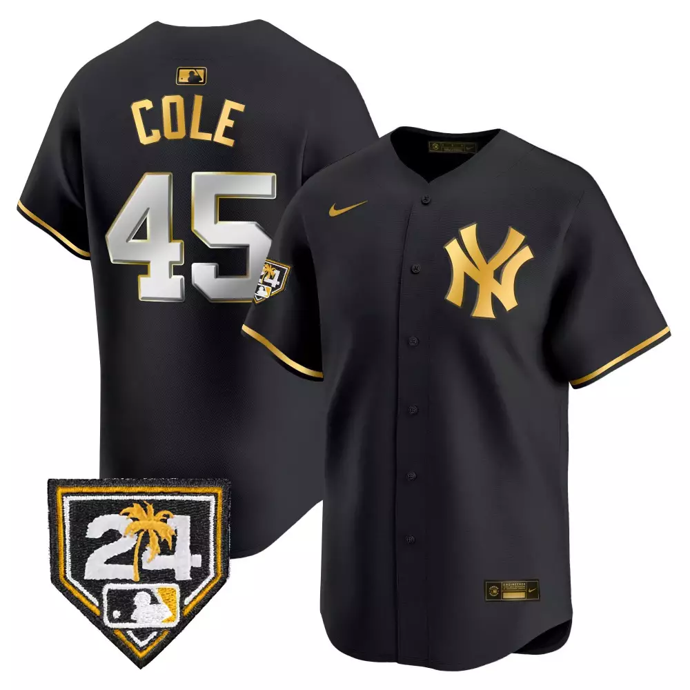 Gerrit Cole Black Gold Yankees 2024 Spring Training Jersey | Vapor Premier Limited Edition | Custom Stitched Fan Gear | For Men, Women & Youth