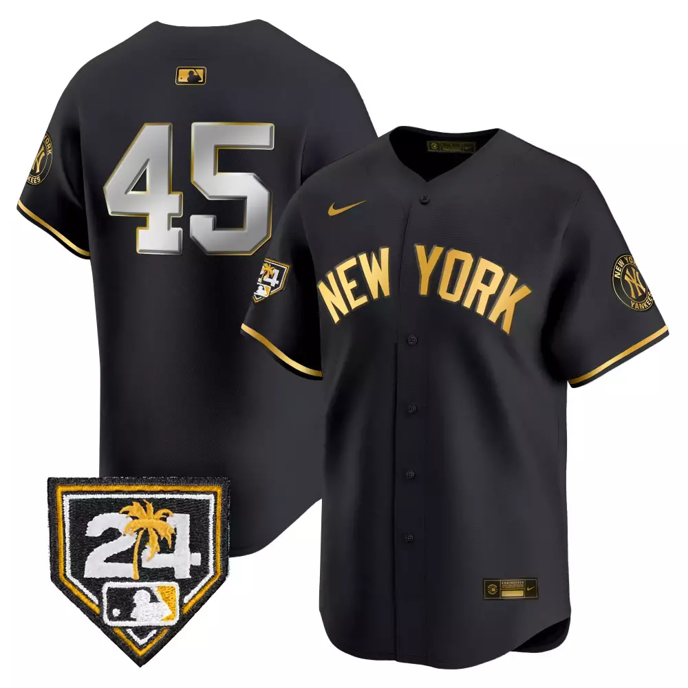 Gerrit Cole Black Gold Yankees 2024 Spring Training Jersey V5 | Vapor Premier Limited Edition | Custom Stitched Fan Gear | For Men, Women & Youth