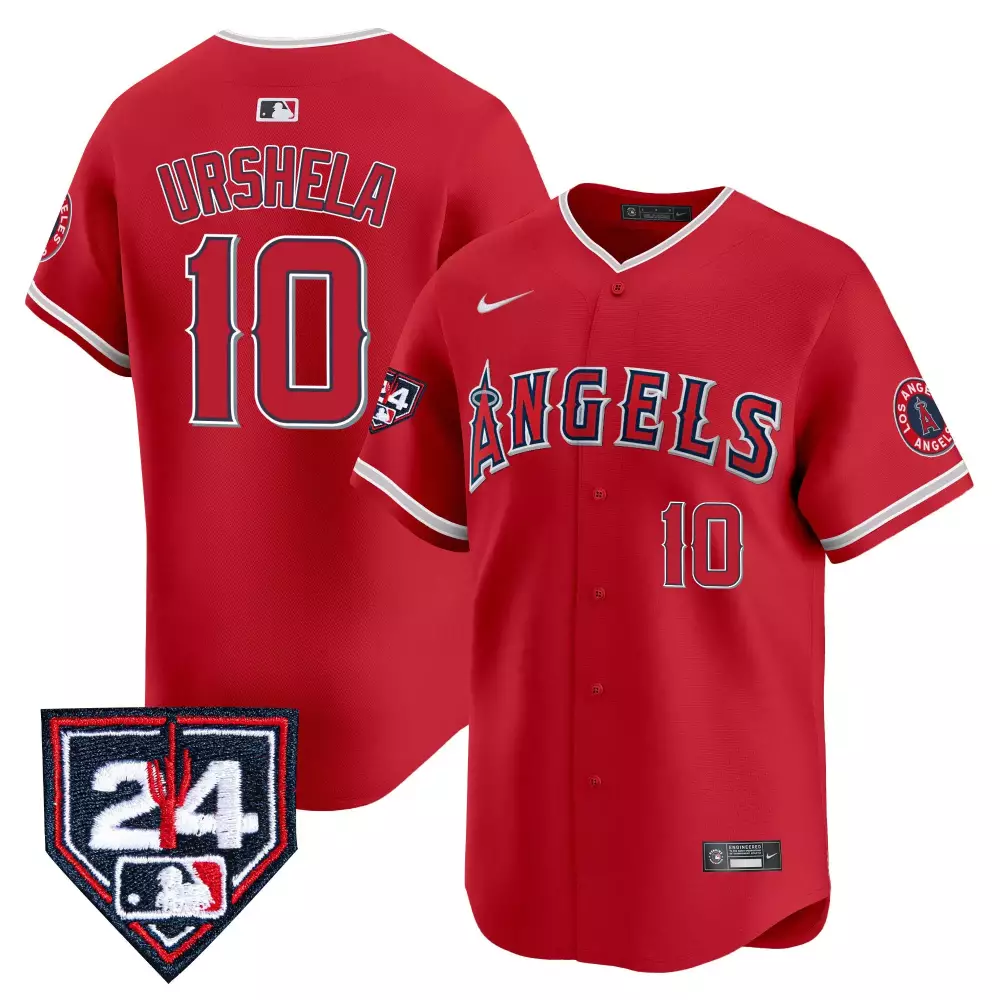 Gio Urshela Red Men's Los Angeles Angels 2024 Spring Training Patch Vapor Premier Limited Jersey | All Stitched | Ideal Fan Gear | For Men, Women & Youth