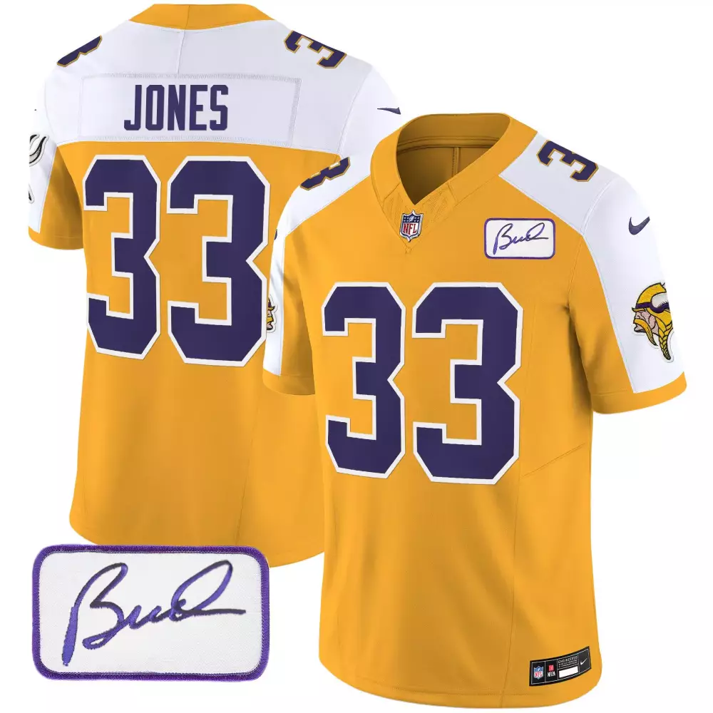 Aaron Jones Minnesota Vikings Gold Alternate Classic Limited Jersey V3 | Youth | Stitched Fan Gear | For Young Fans