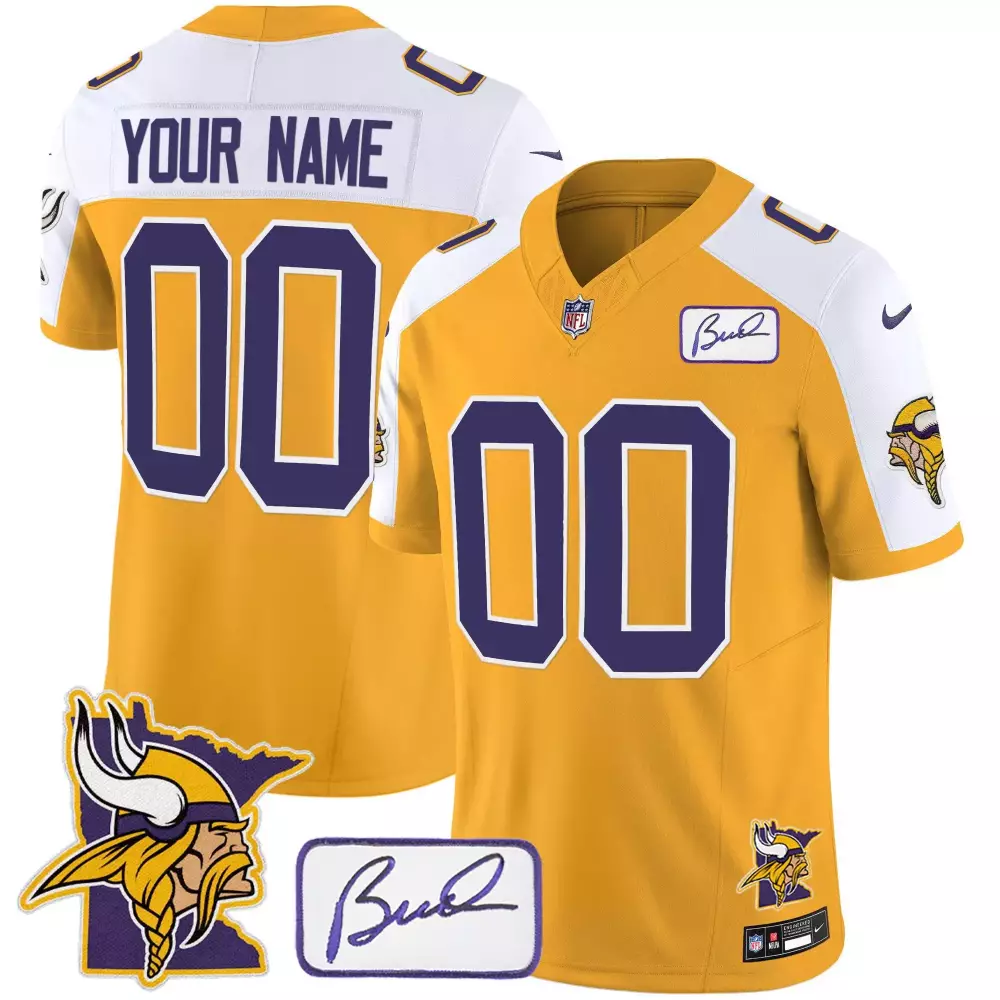 Minnesota Vikings Bud Grant Gold Alternate Youth Jersey | Classic Limited Edition | Stitched Fan Gear | For Youth, Men & Women
