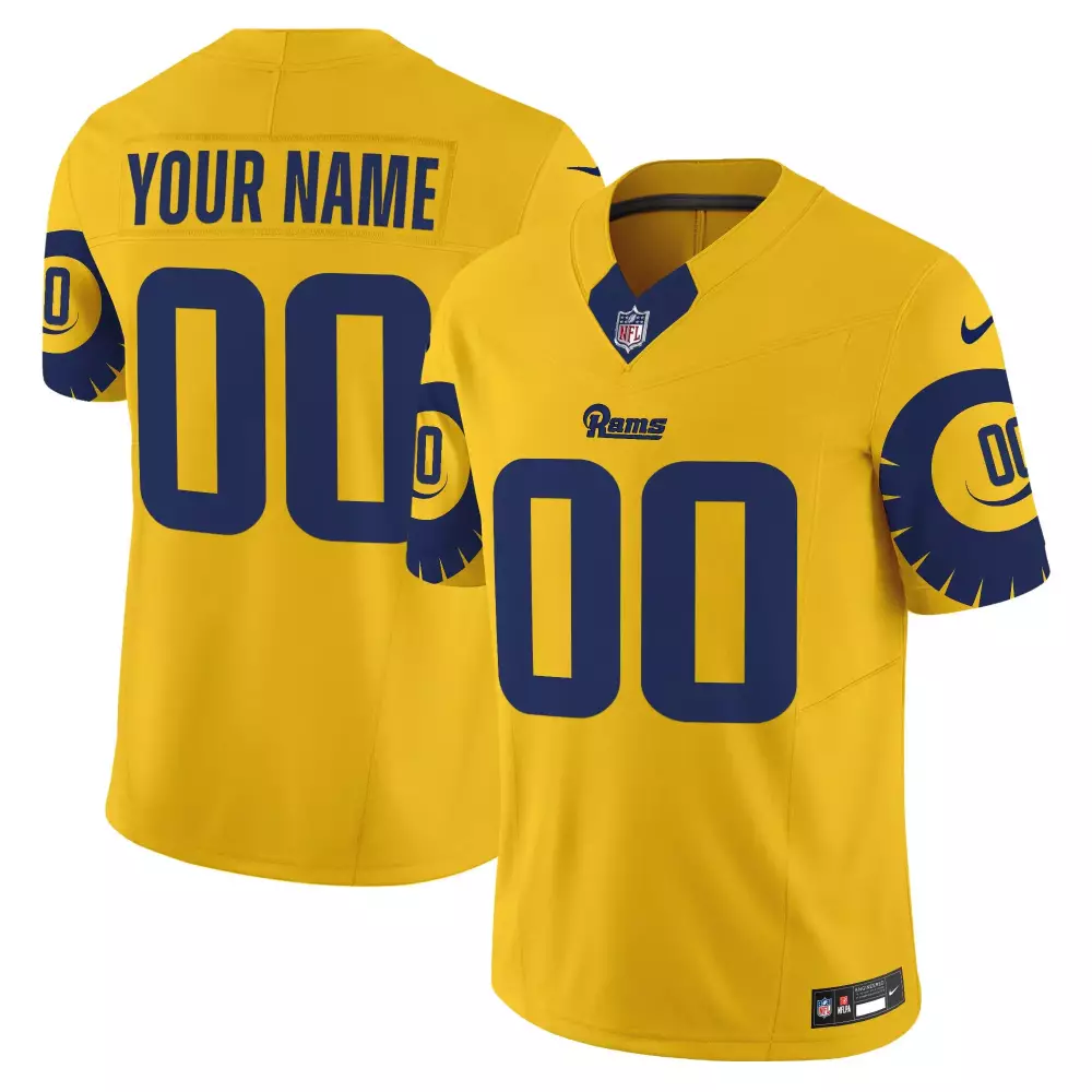 Gold Men's Los Angeles Rams Special Vapor Limited Custom Jersey | All Stitched | For Men, Women & Youth