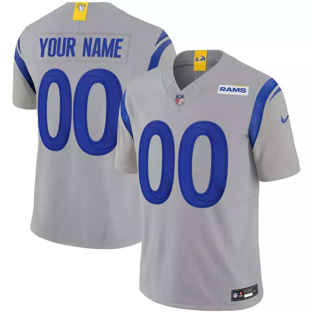 Youth Los Angeles Rams Gray Vapor Limited Custom Jersey | All Stitched Fan Gear | For Men, Women & Youth