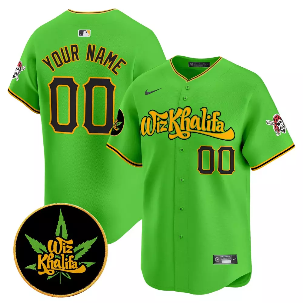 Pittsburgh Pirates Green Men Wiz Khalifa Vapor Premier Limited Jersey | Custom Stitched | Fan Gear for Game Day | For Men, Women & Youth