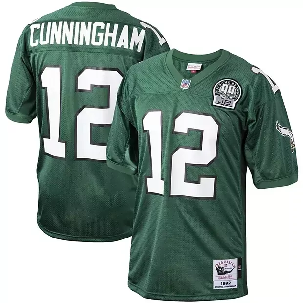 Randall Cunningham Throwback Jerome Brown Patch Jersey | Green Men's Philadelphia Eagles | All Stitched Fan Gear | For Men, Women & Youth