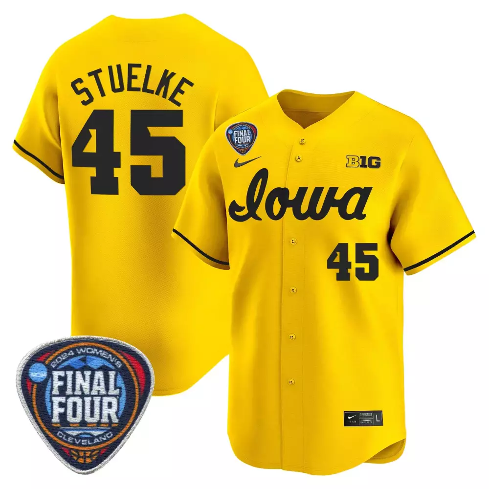 Hannah Stuelke Iowa Hawkeyes 2024 Final Four Gold Jersey | Stitched Fan Gear | For Men, Women & Youth