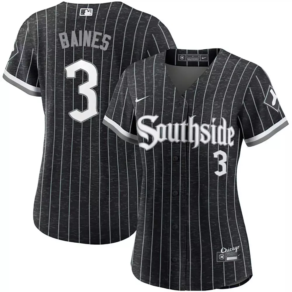 Harold Baines Women's Chicago White Sox Flex Base City Connect Southside Jersey | Stitched | For Women & Youth