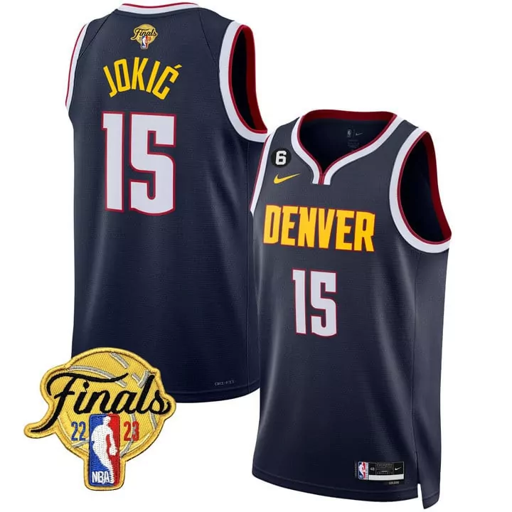 Nikola Jokic Denver Nuggets Icon Edition NBA Finals Patch Jersey | All Stitched | For Men, Women & Youth