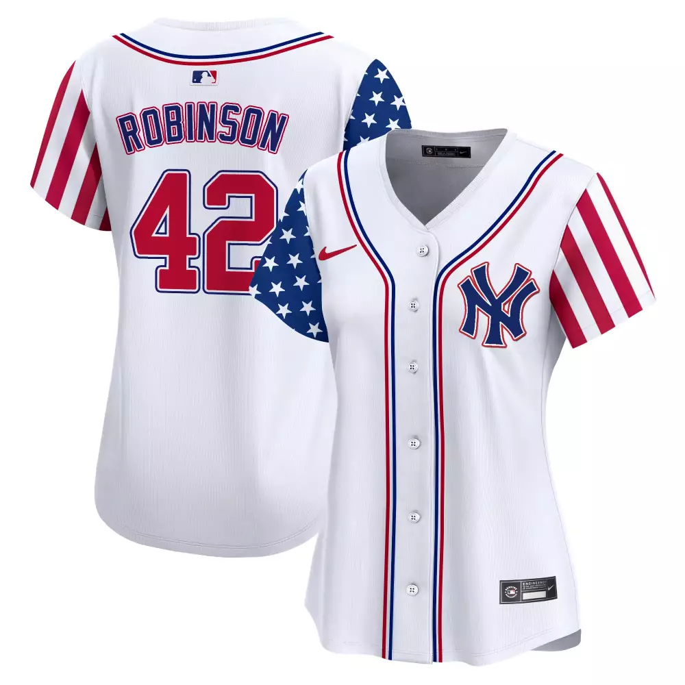 Jackie Robinson Yankees 2024 Independence Day Jersey | White Women's Vapor Premier Limited Edition | For Women & Youth