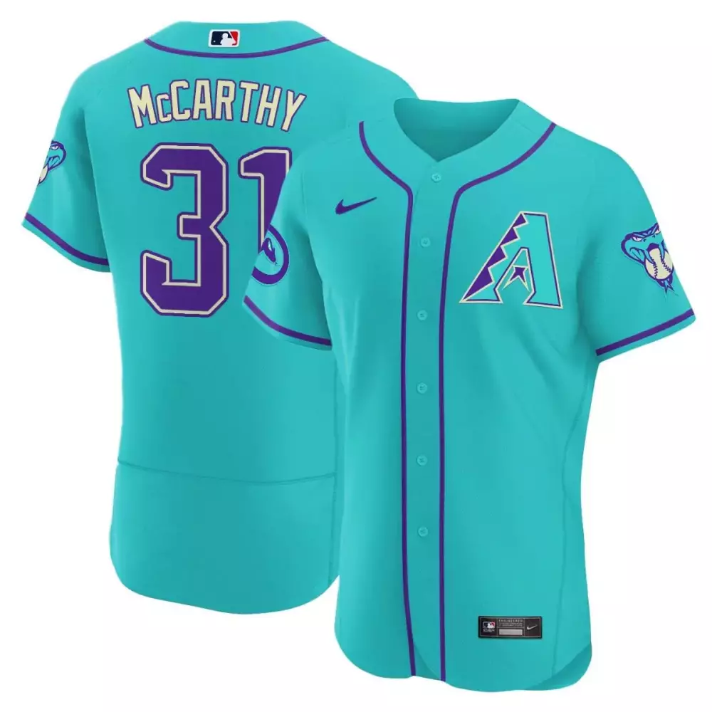 Jake McCarthy Flex Base Arizona Diamondbacks 2024 Jersey | Teal & Purple Stitched Style | Fan Gear for Men, Women & Youth