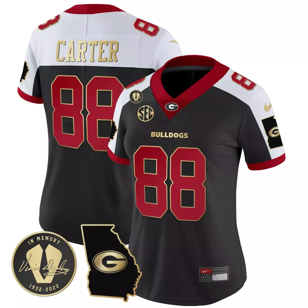 Jalen Carter 2023 Georgia Bulldogs Vapor Jersey V3 | Women's Georgia Map Design | Stitched Fan Gear | For Men, Women & Youth