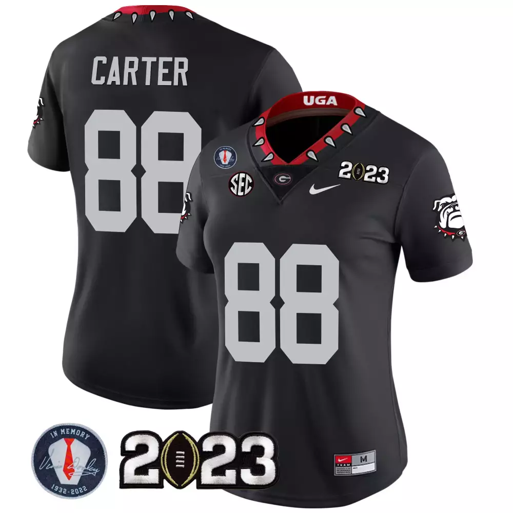 Jalen Carter Georgia Bulldogs Black Women's Jersey | 2023 Champions Edition | Stitched Fan Gear for Men, Women & Youth