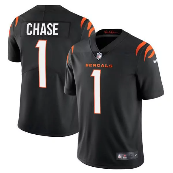 Jamarr Chase Cincinnati Bengals Player Black Vapor Limited Jersey for Women | Stitched Fan Gear | For Women & Youth