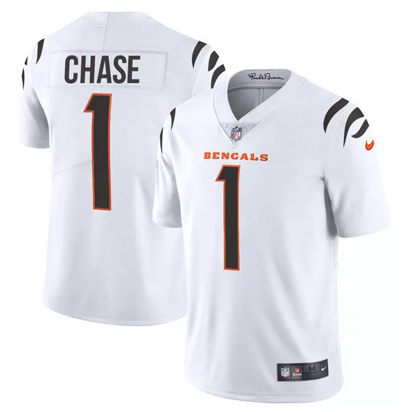 Jamarr Chase Cincinnati Bengals White Men's Player Vapor Limited Jersey | All Stitched | Game Day Fan Gear | For Men, Women & Youth