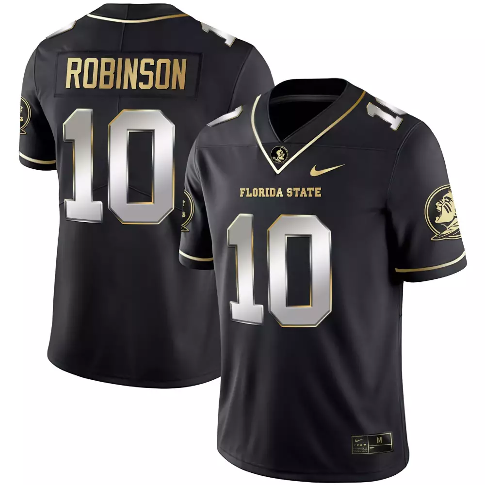 Jammie Robinson Black Limited Men's Florida State Seminoles Gold Vapor Jersey | All Stitched | Limited Edition Fan Gear | For Men, Women & Youth