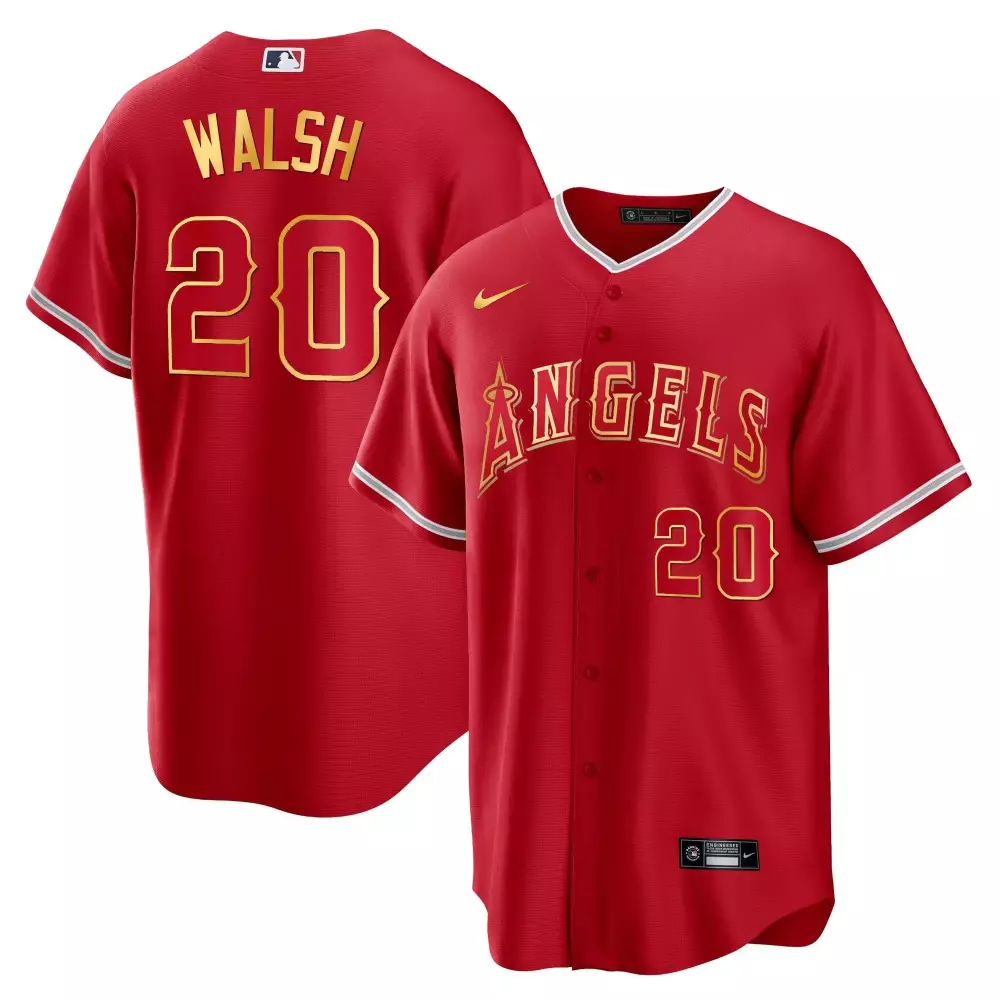Luis Rengifo Cool Base Gold Stitched Jersey | Red & Gold | Fan Gear for Men, Women & Youth