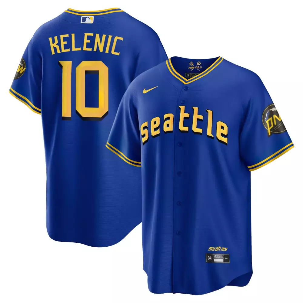 Kelenic Mariners 2023 City Connect Royal Jersey | Stitched Collection Edition | Game Day Outfit | For Men, Women & Youth