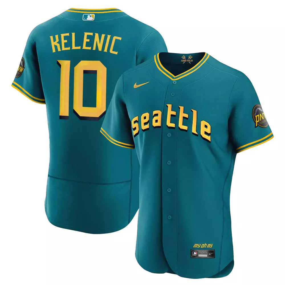 Kelenic Mariners 2023 City Connect Aqua Jersey | Stitched Collection Edition | Fan Gear for Game Day | For Men, Women & Youth