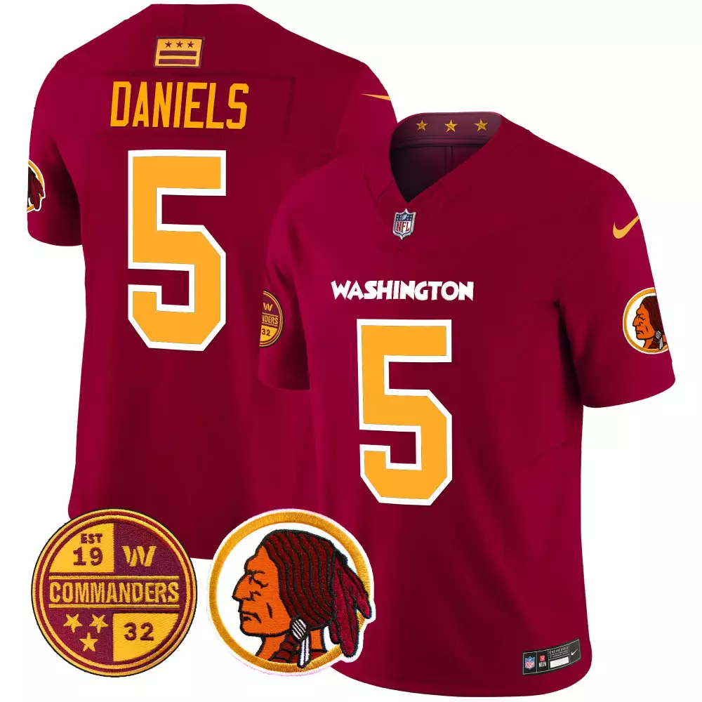 Jayden Daniels Burgundy Men's Washington Commanders Vapor Limited Jersey | Stitched Fan Gear | For Men, Women & Youth