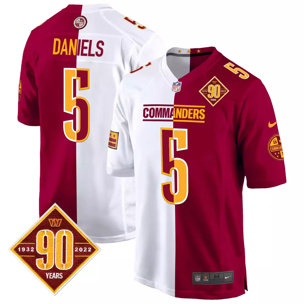 Jayden Daniels Half Men's Washington Commanders 90th Anniversary Game Jersey | Stitched Fan Gear | For Men, Women & Youth