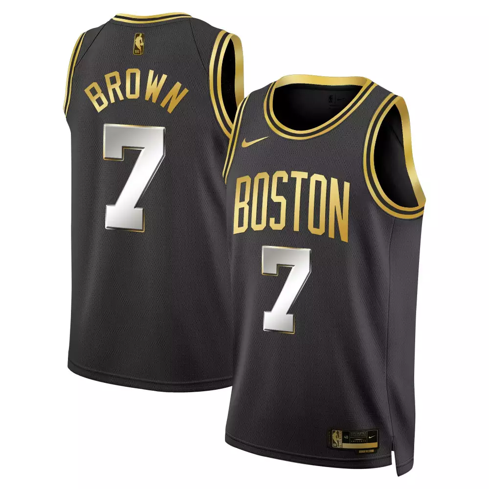 Jaylen Brown 2024 Black Gold Swingman Jersey | All Stitched | Fan Gear for Men, Women & Youth