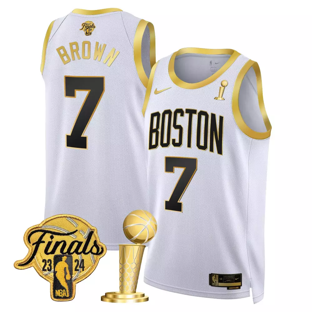 Jaylen Brown Boston Celtics 2024 Final Champions Patch Swingman Jersey | All Stitched | Limited Edition Fan Gear | For Men, Women & Youth