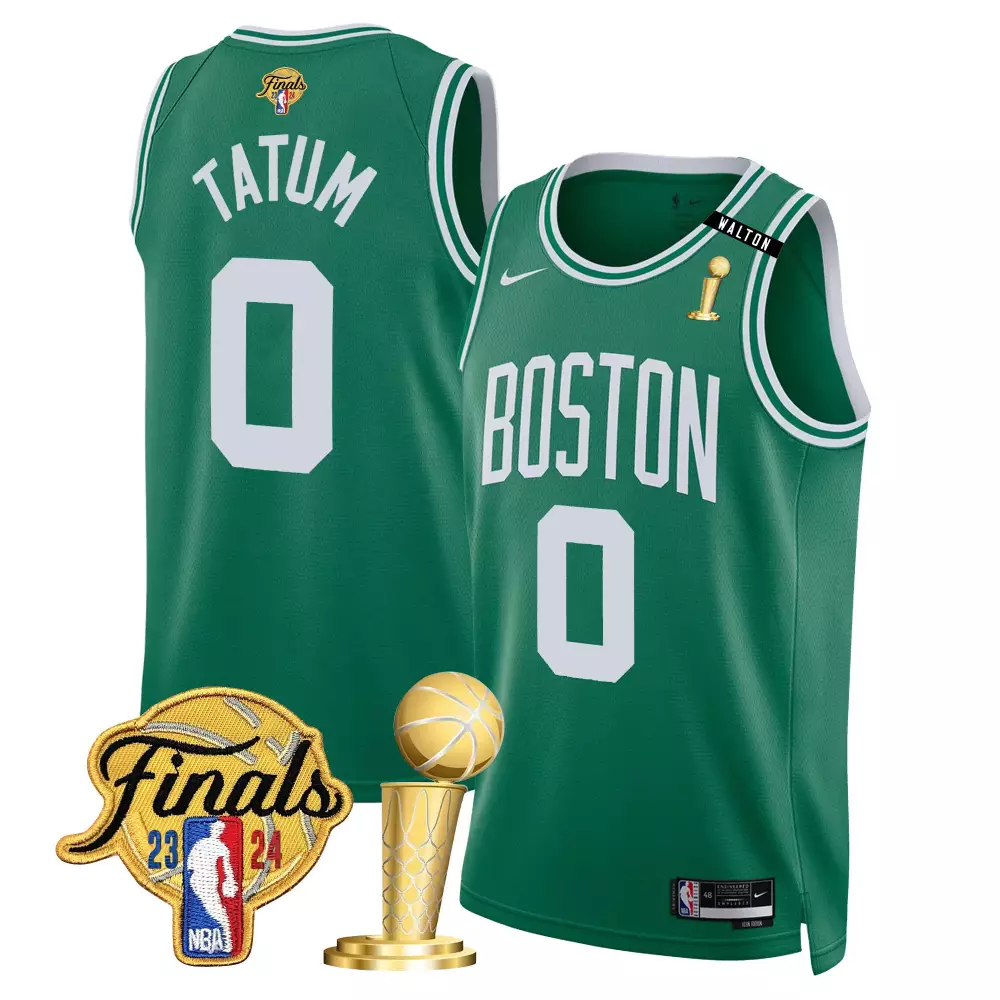 Jayson Tatum Boston Celtics 2024 Finals Champions Patch Swingman Jersey V2 | All Stitched Fan Gear | For Men, Women & Youth