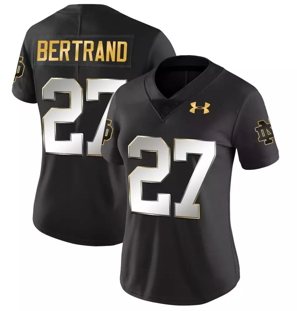 JD Bertrand Black Limited Women's Notre Dame Fighting Irish Gold Vapor Limited Jersey | All Stitched Fan Gear | For Men, Women & Youth