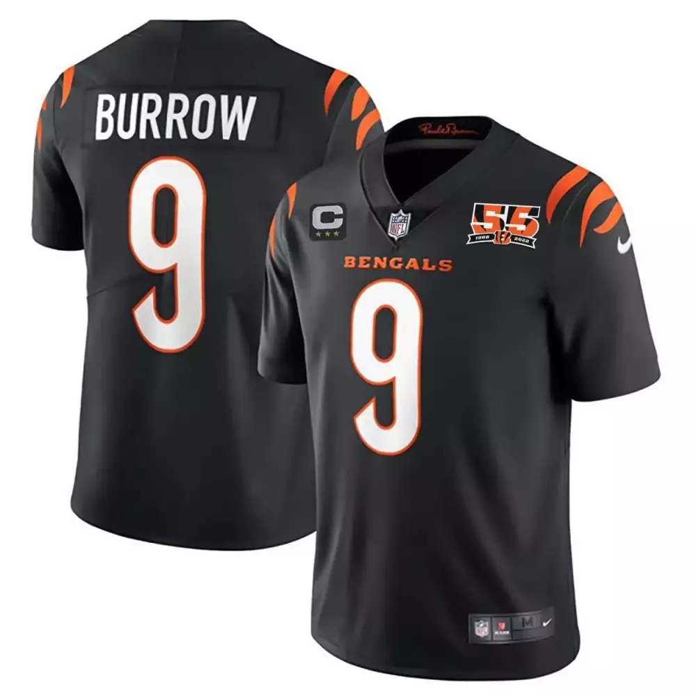 Joe Burrow Cincinnati Bengals Men's 55th Anniversary Player Vapor Limited Jersey | All Stitched Fan Gear | For Men, Women & Youth
