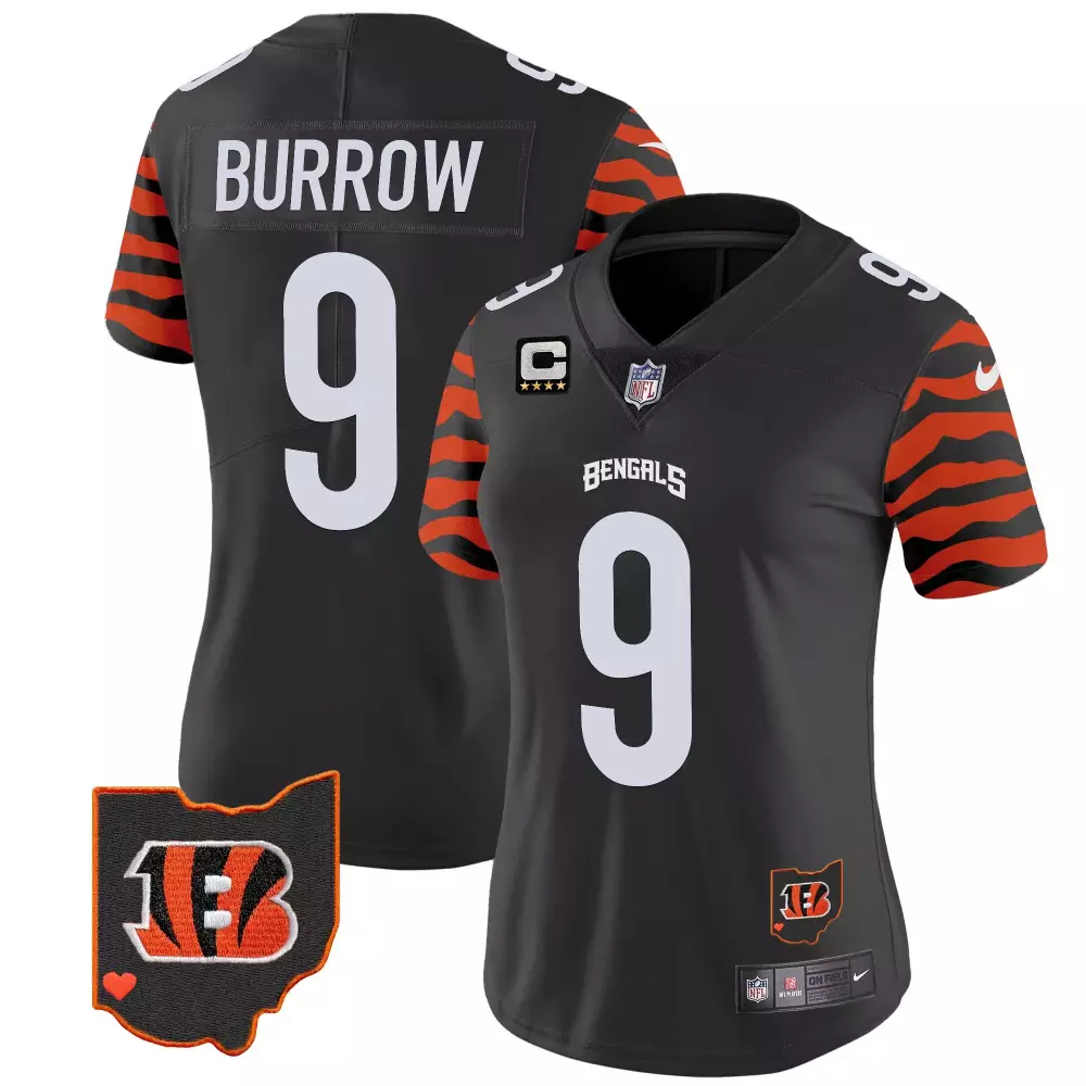 Joe Burrow Cincinnati Bengals Women's Stripes Black Vapor Limited Jersey | Stitched Fan Gear for Women & Youth