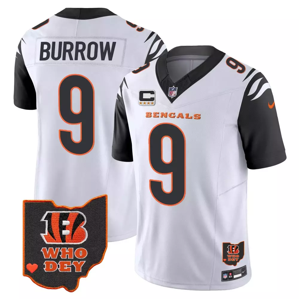 Joe Burrow Color Rush Men's Cincinnati Bengals Ohio Patch Vapor Limited Jersey V2 | All Stitched | Fan Gear for Game Day | For Men