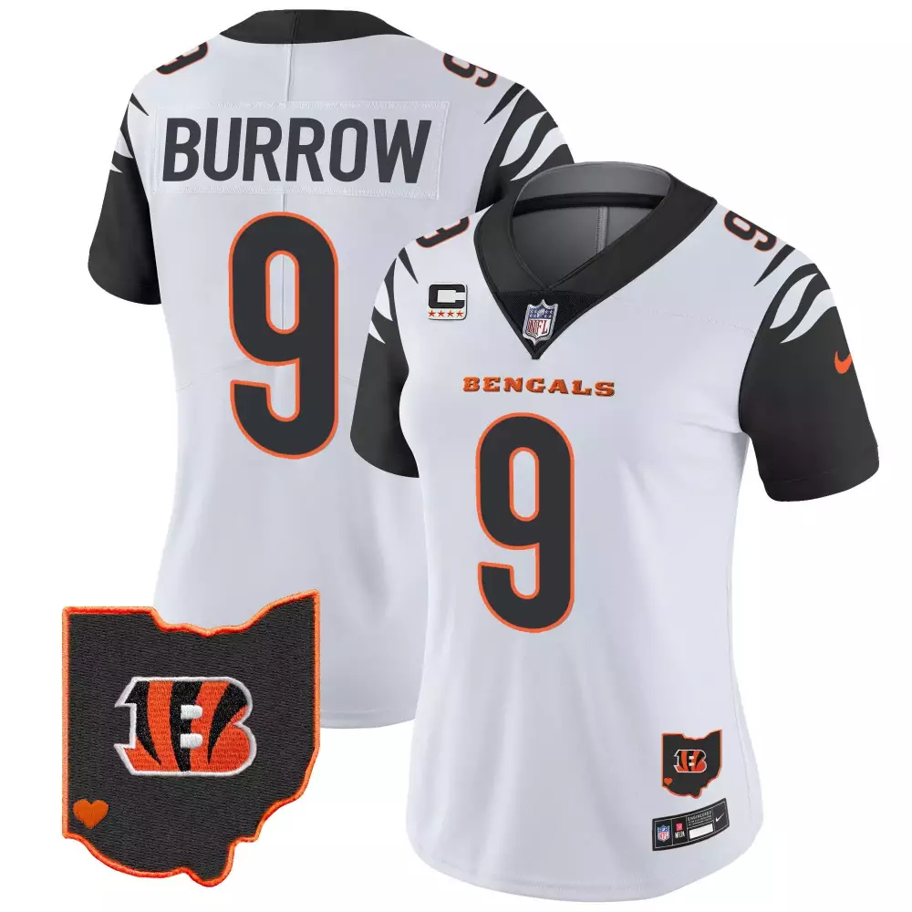 Joe Burrow Color Rush Women's Cincinnati Bengals Ohio Patch Vapor Limited Jersey | All Stitched | Fan Gear for Game Day | For Women