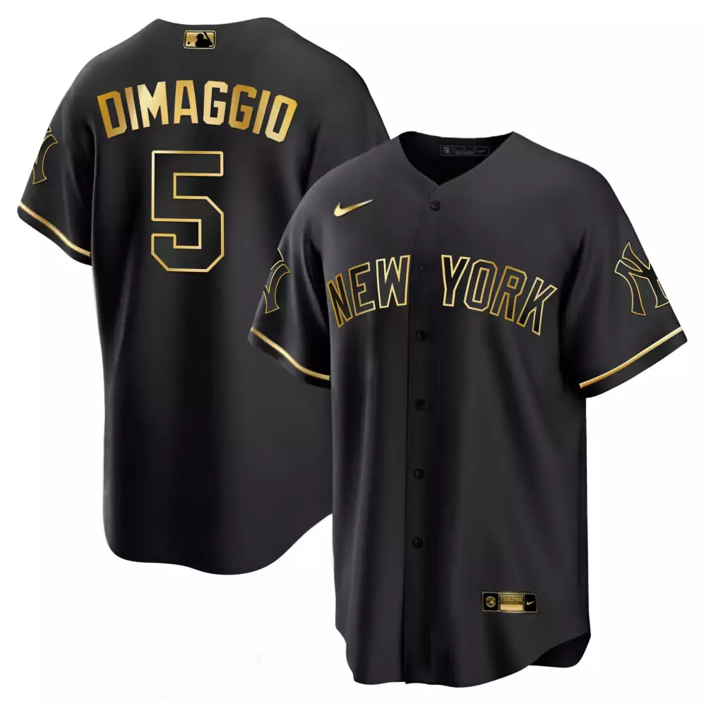 Joe Dimaggio Cool Black Yankees Men's Jersey | Stitched White Gold Fan Gear | For Men, Women & Youth