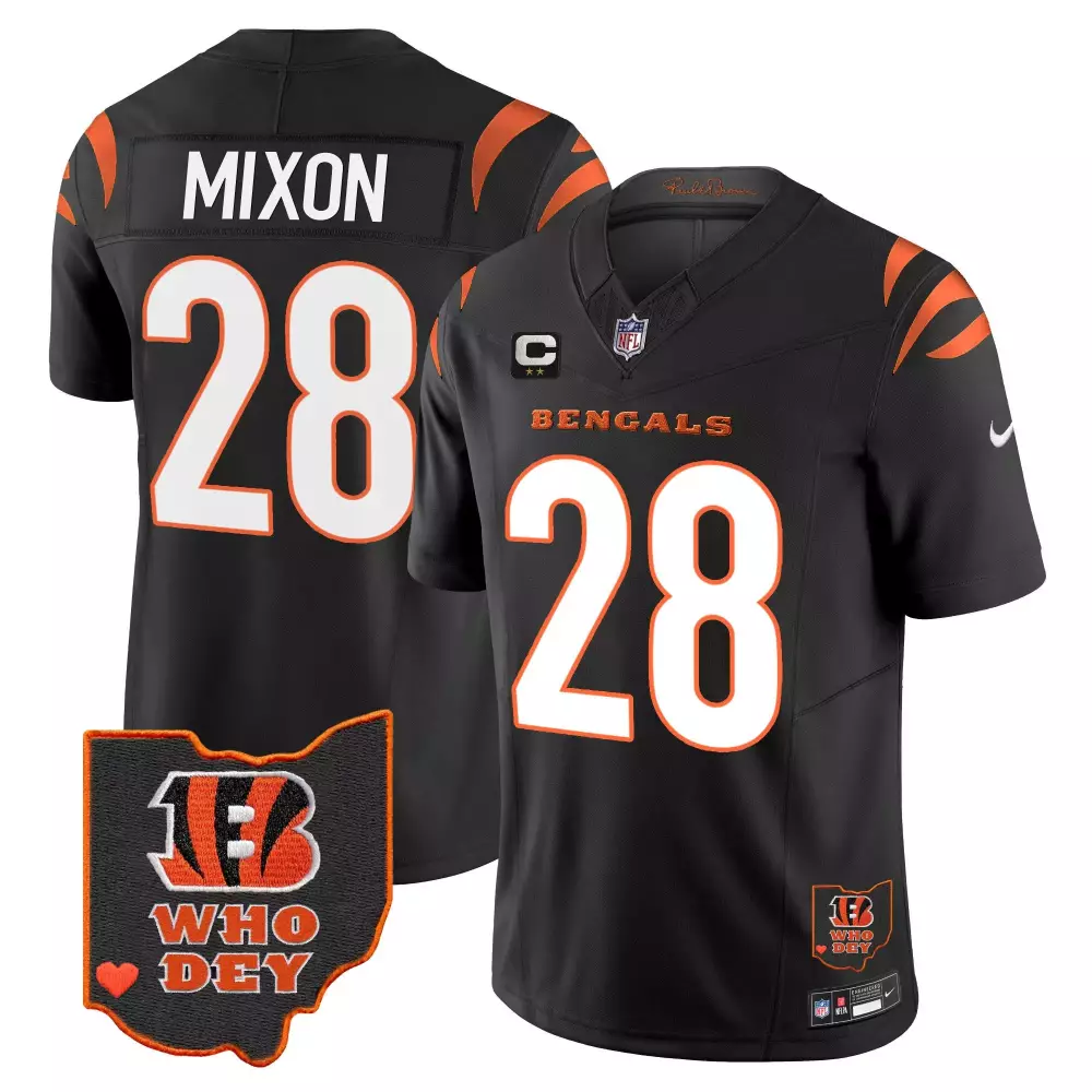Joe Mixon Cincinnati Bengals Ohio Patch Vapor Limited Men's Jersey V2 | Stitched Design | Fan Gear for Men, Women & Youth