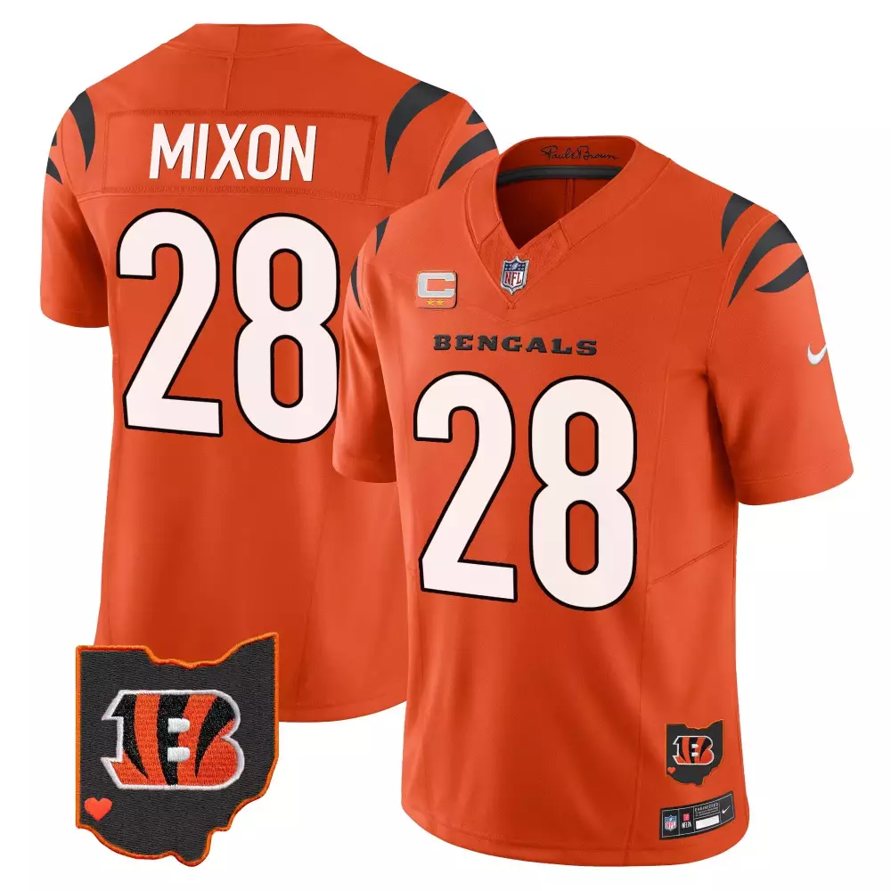 Joe Mixon Cincinnati Bengals Ohio Patch Vapor Limited Jersey | Stitched Fan Gear | For Men, Women & Youth