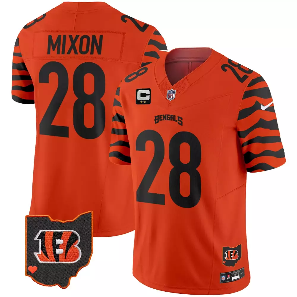 Joe Mixon Cincinnati Bengals Stripes Vapor Limited Jersey | Stitched Fan Gear | For Men, Women & Youth