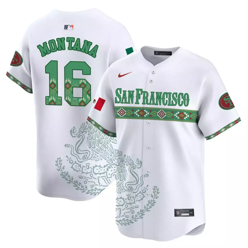 Montana San Francisco 49ers White Men's Premier Jersey | Mexico Edition | Vapor Printed Fan Gear | For Men, Women & Youth