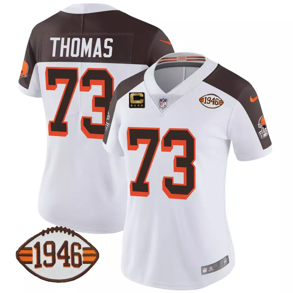 Joe Thomas Cleveland Browns 1946 75th Anniversary Inverted Women's Jersey | Stitched Fan Gear | For Women & Youth
