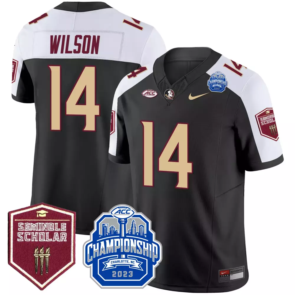 Johnny Wilson Black Alternate Jersey | 2023 ACC Championship Patch | Stitched Vapor Fan Gear for Men, Women & Youth