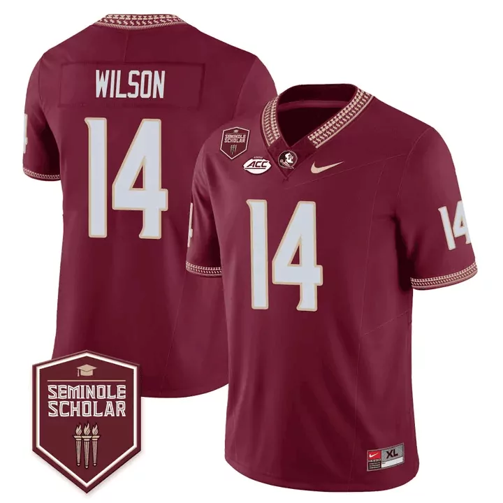 Johnny Wilson Florida State Seminoles Garnet Men's Scholar Patch Vapor Limited Jersey | All Stitched Fashion | For Game Day | For Men, Women & Youth